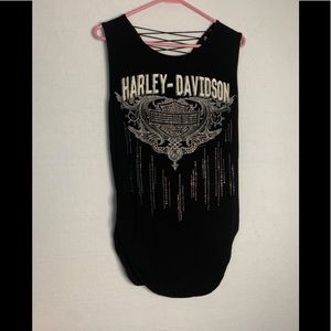 Harley Davidson Rhinestoned embellished tank top